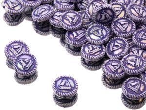 Намистини Медальйони з корабликом 20 мм Alabaster Lavender Finish Full AB