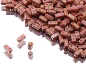 Намистини Brick 3×6 мм Chalk White Gold Luster