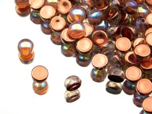 Намистини Cabochon Duo 6 мм Crystal Copper Rainbow
