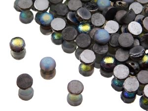 Намистини Cabochon Duo 6 мм Crystal Etched Graphite Rainbow