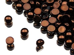 Намистини Cabochon Duo 6 мм Jet Bronze
