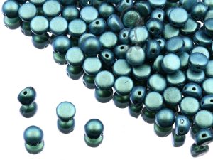 Намистини Cabochon Duo 6 мм Jet Polychrome Aqua Teal