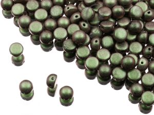 Намистини Cabochon Duo 6 мм Jet Polychrome Olive Mauve