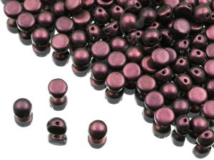 Намистини Cabochon Duo 6 мм Jet Polychrome Pink Olive