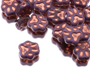 Намистини Котячі лапки 13 мм Amethyst Opal Bronze Finish