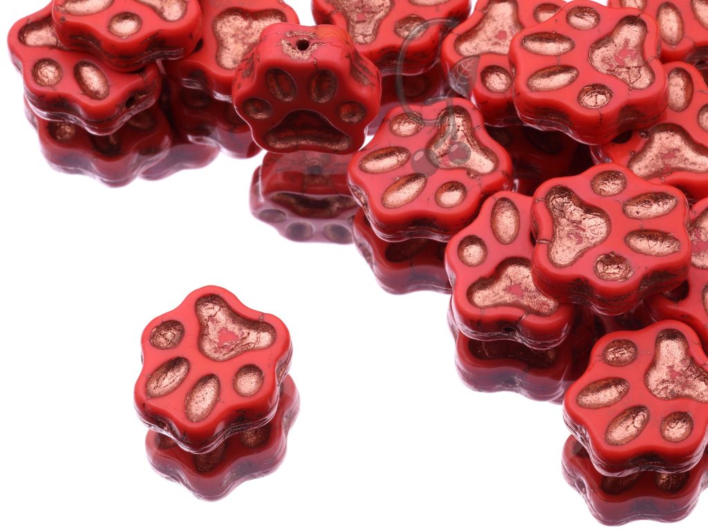 Намистини Котячі лапки 13 мм Opaque Red Bronze Finish