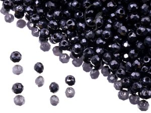 Грановані китайські ронделі 1 мм Black Hematite