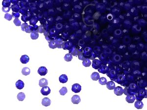 Грановані китайські ронделі 1 мм Cobalt Blue