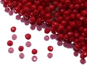 Грановані китайські ронделі 1 мм Dark Red Coral