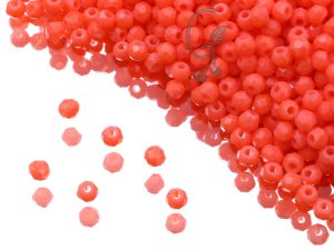 Грановані китайські ронделі 1 мм Light Red Coral