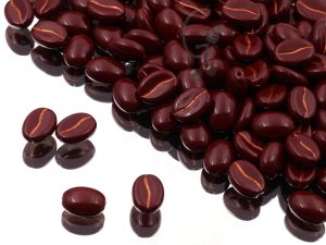 Намистини Кавові зерна 11×8 мм Opaque Brown Red Copper Finish