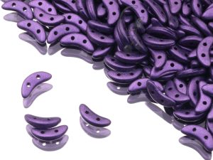 Намистини Crescent 10×3 мм Jet Metallic Suede Purple