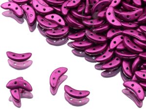 Намистини Crescent 10×3 мм Sueded Gold Fuchsia Red