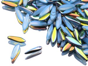 Намистини Dagger 5×16 мм Aqua Opal Vitrail