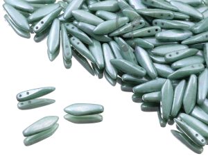 Намистини Dagger Duo 5×16 мм Chalk White Teal Luster