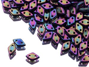 Намистини Diamond 6,5×4 мм Jet Purple Iris