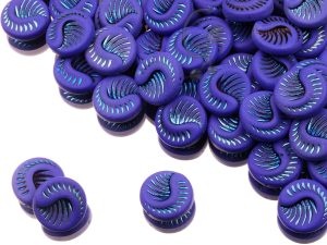 Намистини Fossil Coin 19 мм Opaque Royal Blue Matte Metallic Blue Finish