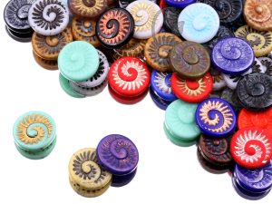 Намистини Fossil Shell 18 мм Мікс
