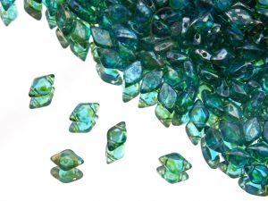Намистини GemDuo 8×5 мм Aqua Rembrandt
