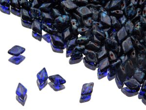 Намистини GemDuo 8×5 мм Cobalt Dark Travertin