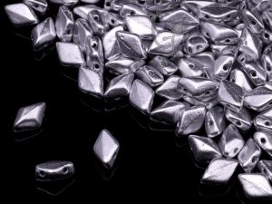 Намистини GemDuo 8×5 мм Crystal Aluminium Silver