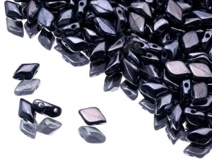 Намистини GemDuo 8×5 мм Jet Hematite