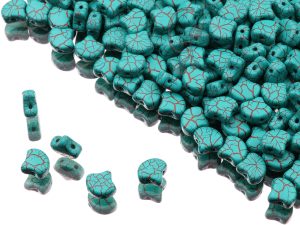 Намистини Ginkgo 7,5 мм Alabaster Ionic Turquoise Green Brown