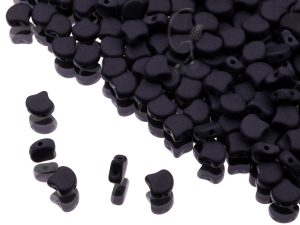 Намистини Ginkgo 7,5 мм Jet Matte