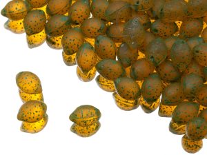 Намистини Лимони 14×10 мм Transparent Yellow Matte Spring Green Finish