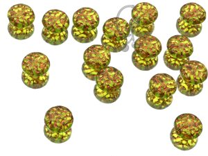 Намистини Lentil з орнаментом 14 мм Olivine Bronze Finish