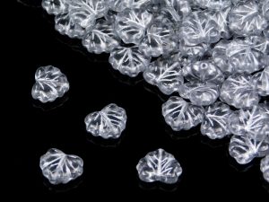 Намистини Кленові листочки 13×11 мм Crystal Silver Finish