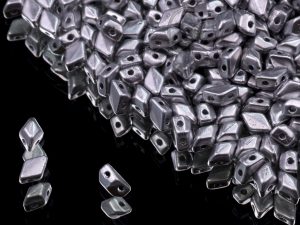 Намистини MiniGemDuo 6×4 мм Crystal Aluminium Silver