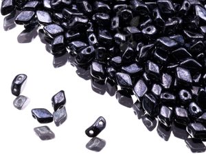 Намистини MiniGemDuo 6×4 мм Jet Hematite