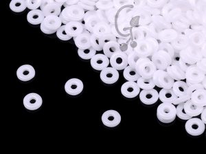 Намистини O bead 4×1 мм Chalk White
