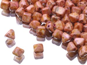 Намистини Пірамідки 6 мм Alabaster Terracotta Rose