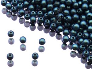 Круглі намистини 3 мм Jet Polychrome Aqua Teal