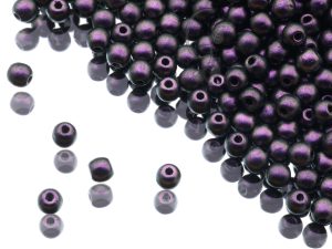 Круглі намистини 3 мм Jet Polychrome Black Currant