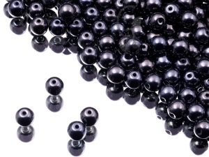 Круглі намистини 6 мм Jet Hematite