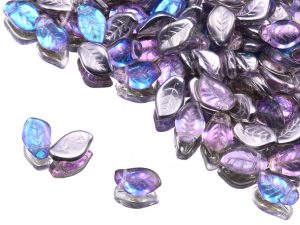 Намистини Хвилясті листочки 9×14 мм Crystal Vitrail Light