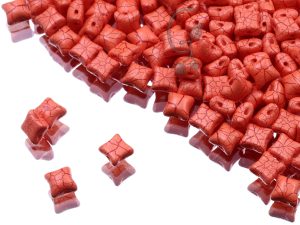 Намистини WibeDuo 8 мм Alabaster Ionic Orange Dark Red