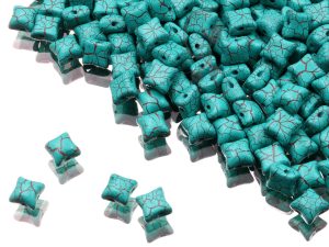 Намистини WibeDuo 8 мм Alabaster Ionic Turquoise Green Brown
