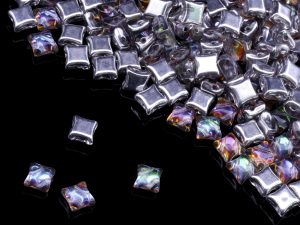Намистини WibeDuo 8 мм Crystal Green Purple Vitrail