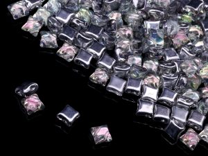 Намистини WibeDuo 8 мм Crystal Pink Green Vitrail