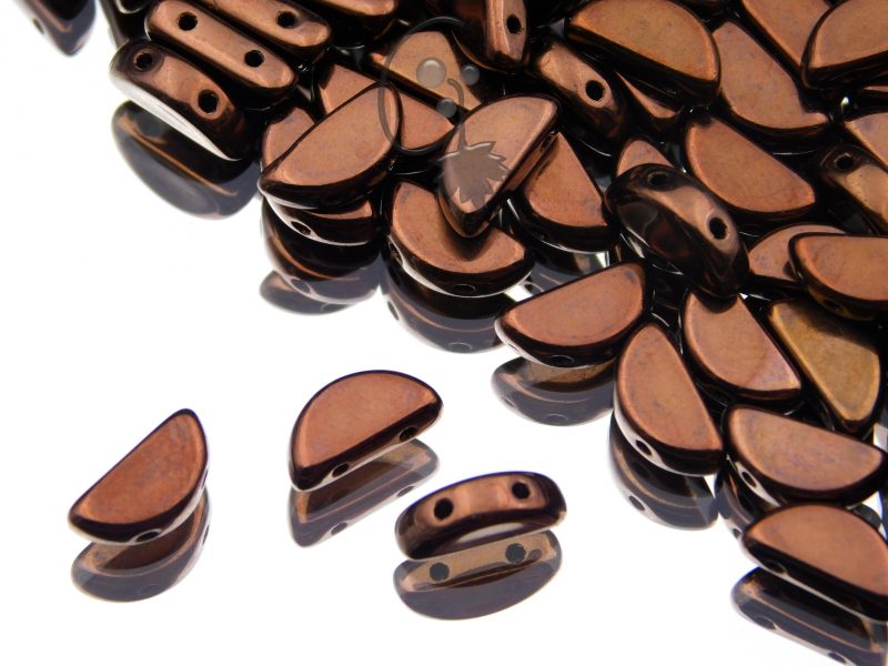 Semi Circle Beads Jet Bronze