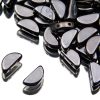 Semi Circle Beads Jet Full Chrome
