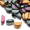 Semi Circle Beads Purple Iris Gold