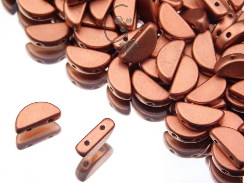 Semi Circle Beads Vintage Copper