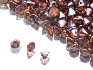 Button Bead Crystal Copper Rainbow