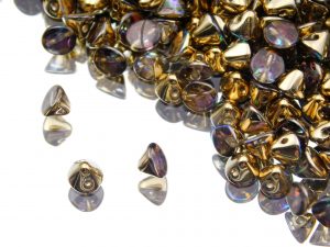 Button Bead Crystal Golden Rainbow