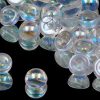 Dome Bead Crystal Green Rainbow